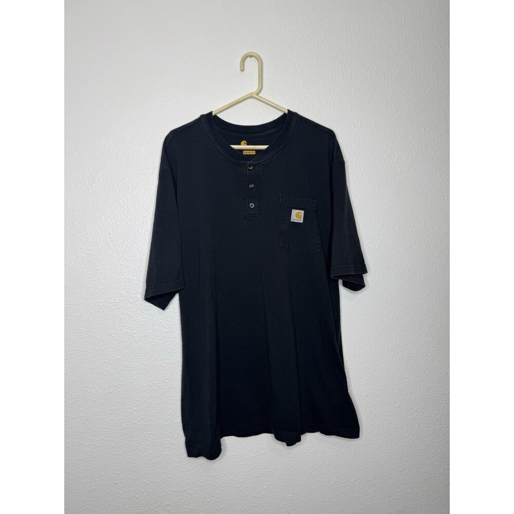 Carhartt K84 BLK Men's Black Original Fit Henley Shirt 2XL Workwear Gorpcore